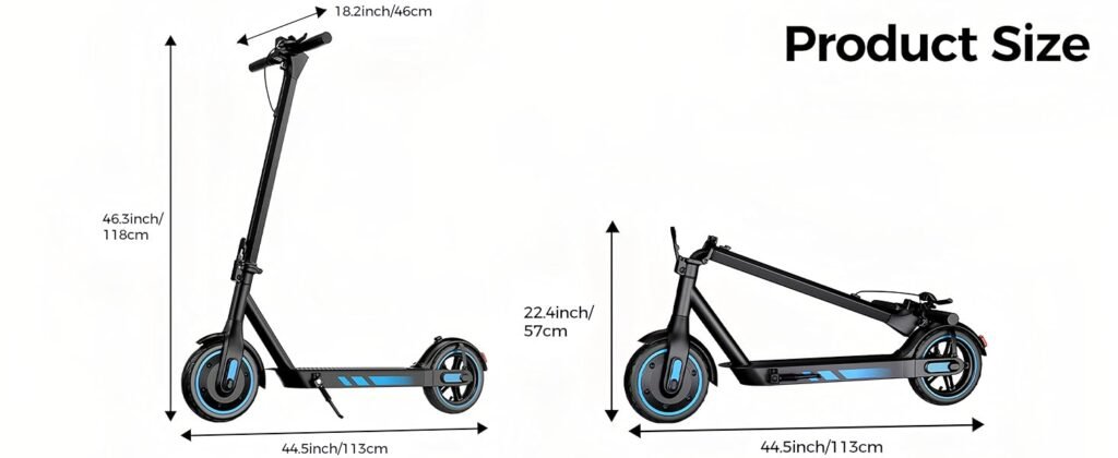 EGGKING V10 Electric Scooter size